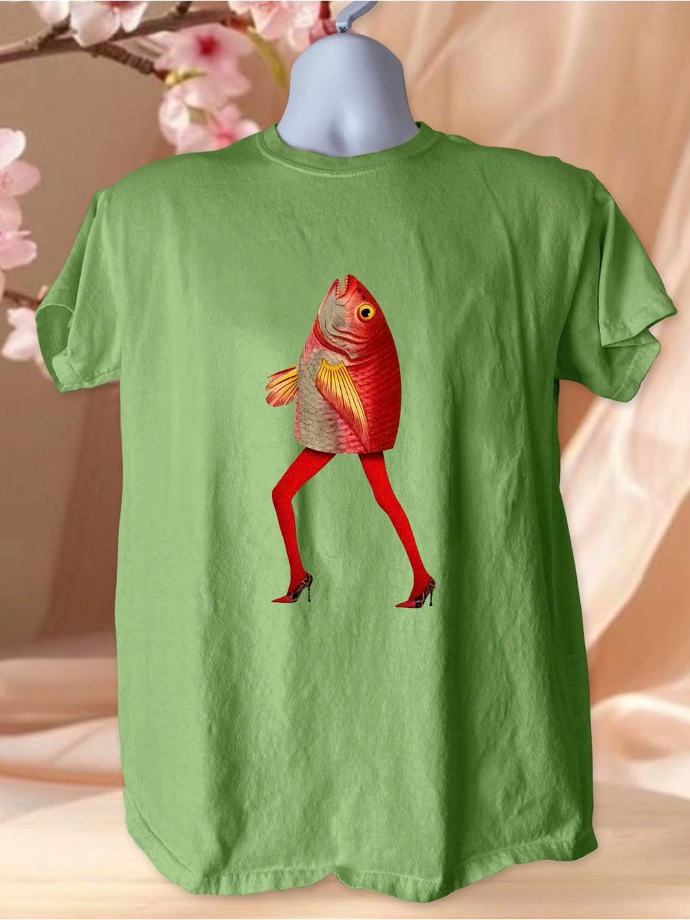 Funny Fish Shirt Quirky Graphic Tee Red Fish Cute Weird Animal T-shirt